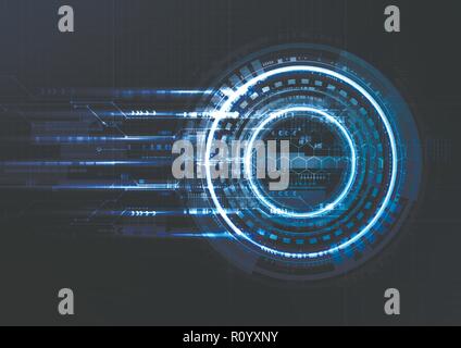 Technological interface future system hud abstract background vector design Stock Vector