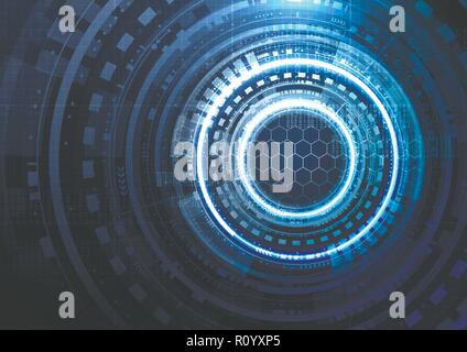 Technological interface future system hud platform abstract background vector design Stock Vector