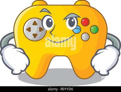 Smirking Video game controller shaped on charcter Stock Vector