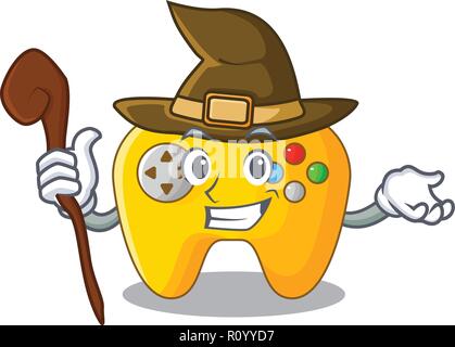 Witch Video game controller shaped on charcter Stock Vector