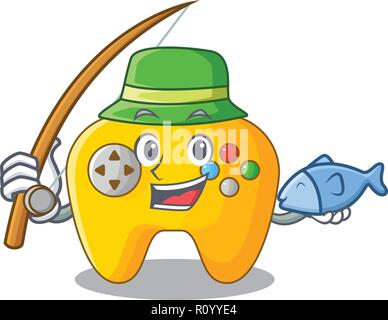 Fishing Video game controller shaped on charcter Stock Vector