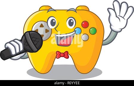 Singing Video game controller shaped on charcter Stock Vector