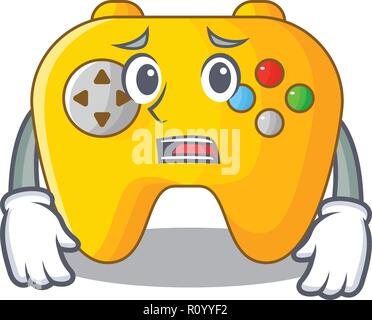 Afraid Video game controller shaped on charcter Stock Vector