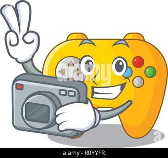 Photographer Video game controller shaped on charcter Stock Vector