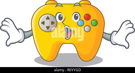 Surprised Video game controller shaped on charcter Stock Vector