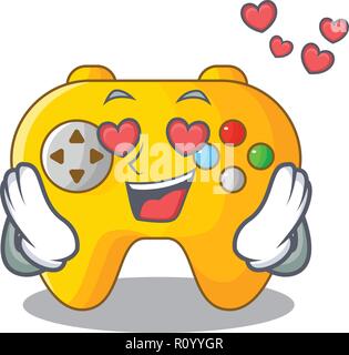 In love Video game controller shaped on charcter Stock Vector