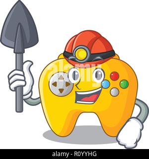 Miner Video game controller shaped on charcter Stock Vector