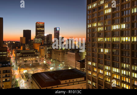 Braamfontein, early morning sunrise downtown. Johannesburg, Gauteng, South Africa Stock Photo