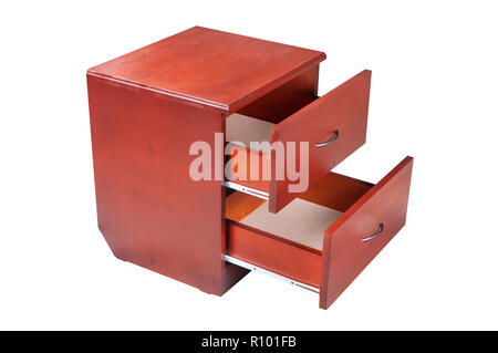 Orange Modern nightstand furniture isolated on white background Stock Photo