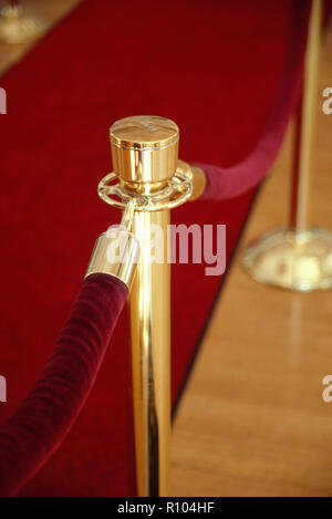 Velvet Ropes and Red Carpet, USA Stock Photo