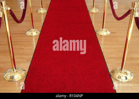 Velvet Ropes and Red Carpet, USA Stock Photo