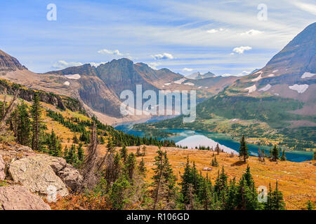 View of Hidden Lake from Hidden Lake Overlook. Glacier National Park. Montana. USA Stock Photo