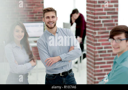 Business people are discussing in the office. Stock Photo