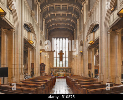 LONDON, GREAT BRITAIN - SEPTEMBER 17, 2017: The nave of church All Hallows.
