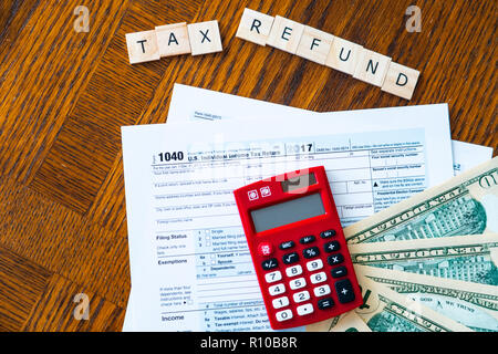 IRS Form 1040 Individual Income Tax Return And W-2 Wage And Tax ...