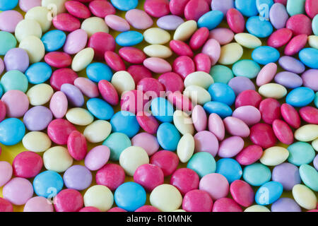 Rainbow multicolored gumballs chewing gums as background Stock Photo