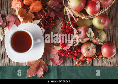 Fall wealth on rustic wooden background Stock Photo - Alamy