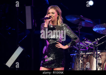 BROOKLYN, NY - OCT 27: Country singer Kelsea Ballerini performs onstage at Barclays Center on October 27, 2018 in Brooklyn, New York. Stock Photo