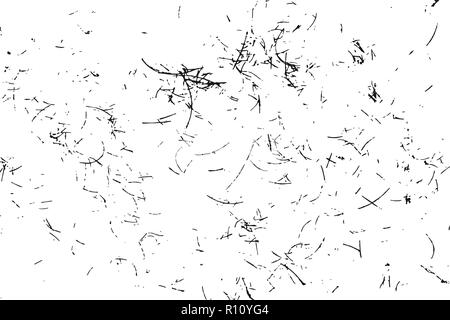 Black scratches isolated on white background. Distressed overlay texture. Grunge design elements. Vector illustration,eps 10. Stock Vector