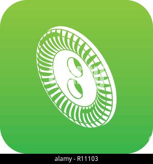 Flower clothes button icon green vector Stock Vector