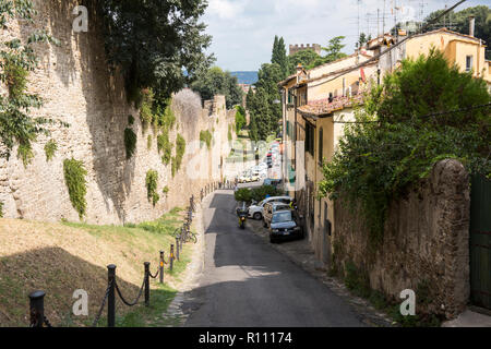The road up to the Forte di Belvedere on the Southbank of the River Arno in Florence, Italy Europe Stock Photo