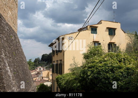 The road up to the Forte di Belvedere on the Southbank of the River Arno in Florence, Italy Europe Stock Photo