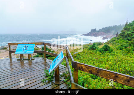 Ingonish, Canada - September 19, 2018: Landscape (near Lakies Head), in Cape Breton Highlands National Park, Nova Scotia, Canada Stock Photo