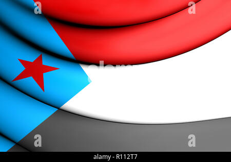 3D Flag of South Yemen. 3D Illustration. Stock Photo