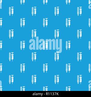 Thermometer syringe pattern vector seamless blue Stock Vector