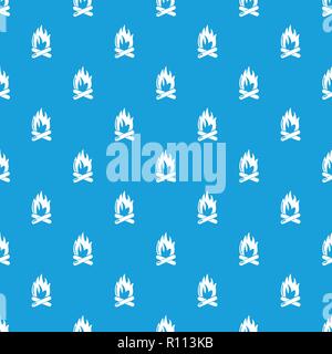 Campfire pattern vector seamless blue Stock Vector