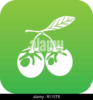 Eco berry icon green vector Stock Vector