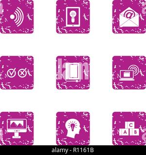 Prefer icons set, grunge style Stock Vector