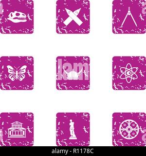 Evaluation icons set, grunge style Stock Vector