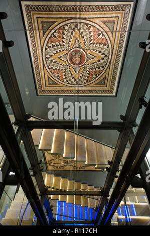 Mosaic by staircase in Mougins Museum of Classical Art Stock Photo
