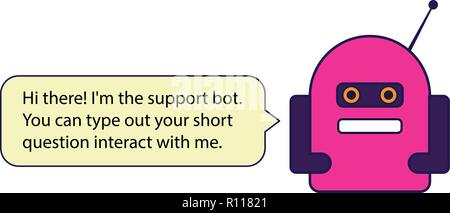The red chat bot illustration. This is the vector. Stock Vector
