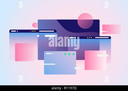 Web pages design composition. Gradient network Stock Vector