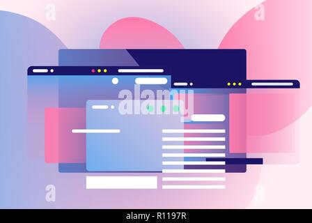 Web pages design composition. Gradient network Stock Vector