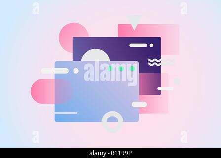 Web pages design composition. Gradient network Stock Vector