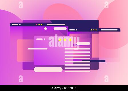 Web pages design composition. Creative network Stock Vector