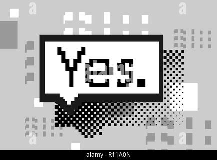 8 bit speech bubble shapes. Hey Stock Vector