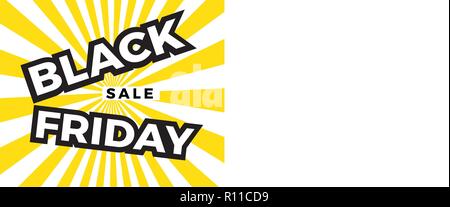 Black Friday sale banner with copy space for text. Vector illustration EPS 10 Stock Vector