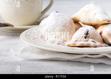 Small homemade deset pie with berries Stock Photo