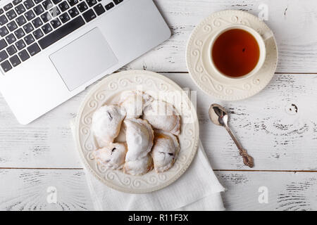 Small homemade deset pie with berries Stock Photo