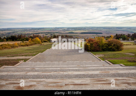 Buchenwald monument footpath through the terrain in Ettersberg Weimar Germany Stock Photo