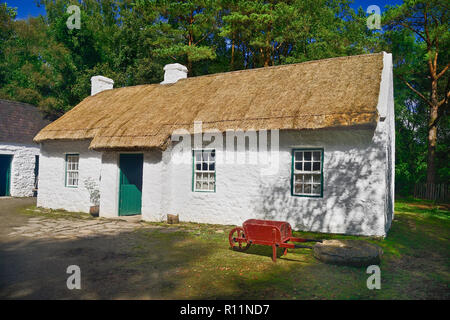 Northern Ireland, County Tyrone, Ulster American Folk Park, Hughes House, boyhood home of John Joseph Hughes who became the first Catholic Archbishop of New York and started work on St Patricks Cathedral in the city. Stock Photo