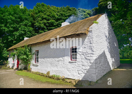 Northern Ireland, County Tyrone, Ulster American Folk Park, the Mellon Homestead, boyhood home of Thomas Mellon founder of the Mellon Bank in America and also a successsful lawyer and judge. Stock Photo