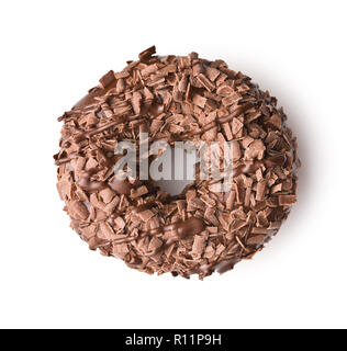 Sweet glazed donut isolated on white background. Stock Photo