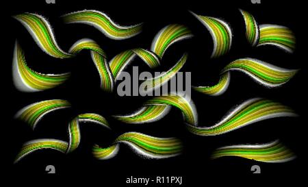 Abstract Brushstroke Vector. Yellow. Acrylic Paint Flow. Illustration Stock Vector