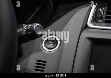Start engine button in a modern car Stock Photo
