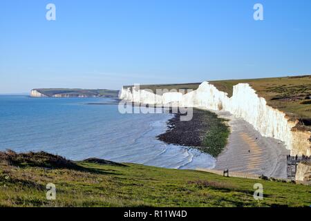 The Seven Sisters and coastline at Birling Gap East Sussex England UK Stock Photo